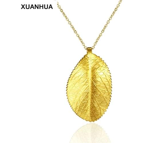 XUANHUA necklaces & pendants stainless steel fashion jewelry san valentin Leaves neckless bohemian accessories wholesale