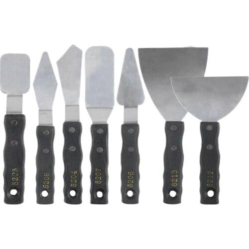 Palette Knife Painting Oil Painting Scraper Black Wood Handle Spatula Palette Knife Painting Painting Tool Set
