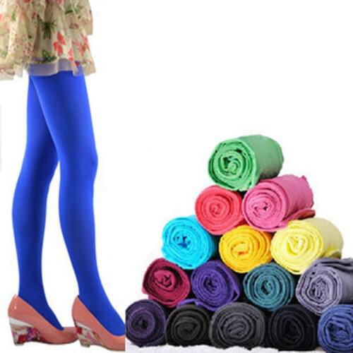 Sexy Candy Color Women 120D Opaque Footed Tights Pantyhose Thick Tights Stockings Women Fashion Tights Pantyhose Plus Size