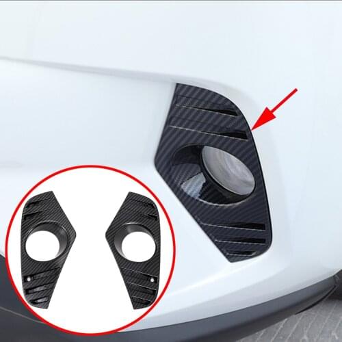 Fit For Toyota RAV4 2019 2020 Carbon Fiber Car Head Front Foglight Fog Light Lamp Cover Trim Decorative Accessories
