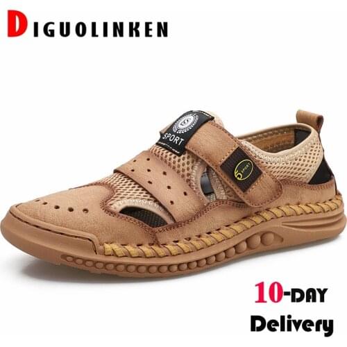 High Quality Men Sandals Summer Comfortable Soft Mens Shoes Casual Beach Outdoor Handmade Beach Sandals mens casual sandals