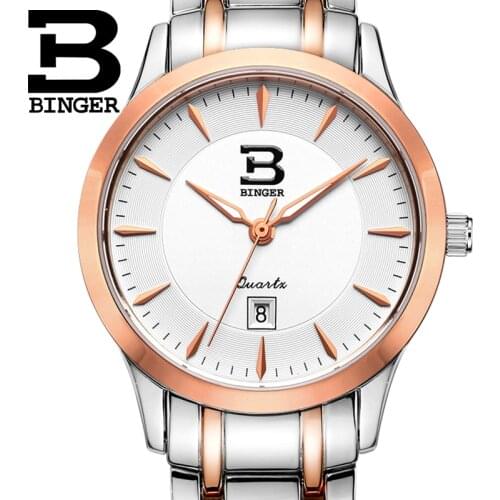 Switzerland Watches Women luxury brand BINGER Quartz Ladies Watch Waterproof Clock Ultrathin Female Wristwatches B3005W-4