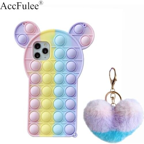 Cartoon Lovely Ears Silicon Case For Huawei Honor Mate 30 40 P30 P40 Lite 5G Nova 5 6 7 8 Reliver Stress Press Bubble Soft Cover