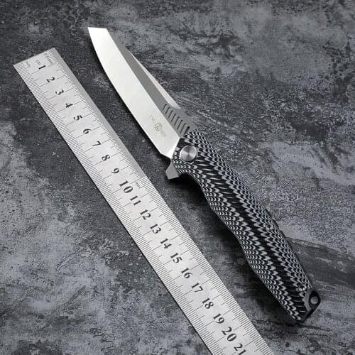 TWOSUN G10 handle D2 steel blade folding knife hunting knife outdoor camping survival fishing EDC tool Pocket knives TS16