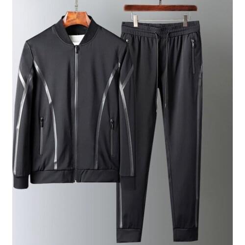 21C Sport Men Sets (sweatshirts+pants) Luxury Autumn Winter add velvet Man Sweatshirts Plus Size 5xl Elastic Waist Male Pants