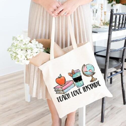 Teach love inspire bag kindergarten High School Graduation back to school birthday Teachers' Day Christmas Teacher Gift present