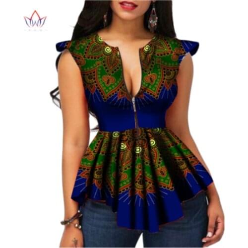 Stock Size Low Price Women Modern Fashions Womens Tops Dashiki African Print Tops Shirt Plus Size 6XL Women Clothing WY2556