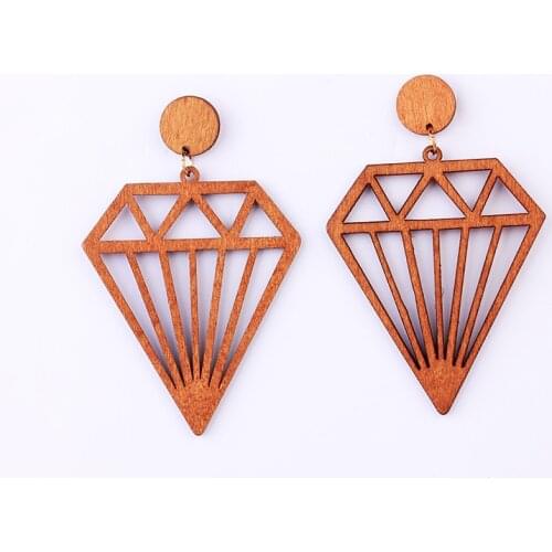 Vintage Brown Wooden Earrings Statement Trendy Jewelry Hollow Boho Drop Chip African Wood Earring For Women Lady Girls 2020 New