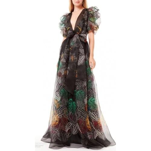 Women fashion dress Ball Gown printed women party dresses floor-length women ovsesized maxi long dresses with sashes