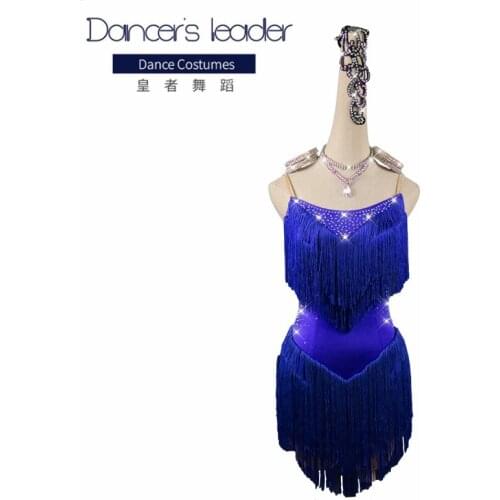 Latin Dance Dress Woman Diamond Tassel Professional Competition Suit Adult Children High-end Custom Stage Costume Tango Costume