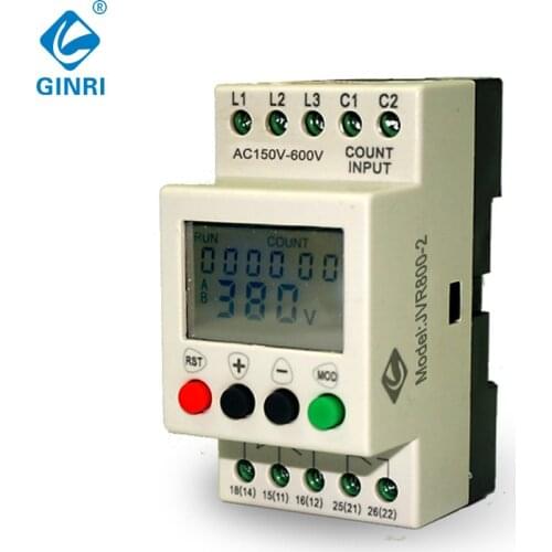 LCD 3 Phase Voltage Protector JVR800-2 Overvoltage/undervoltage/phase Failure/Phase Sequence Voltage Monitor Relay Timing delay