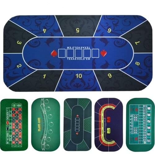 180*90cm Suede Rubber Texas Hold'em Casino Poker Tablecloth Green Board Game Poker Mat with Shoulder Bag High Quality