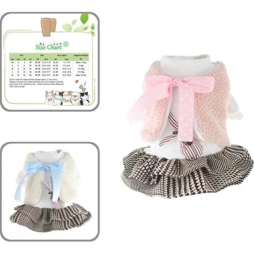 2Pcs/Set Beautiful Warm Pet Dog Dress Vest Costume Pet Clothes Easy-wearing Skin-friendly