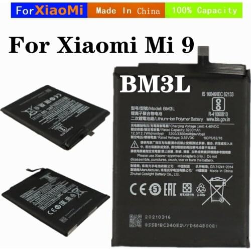 2021 Years For Xiaomi 9 Mi9 M9 Mi 9 Battery BM3L 3300mAh High Capacity Phone Rechargeable Battery