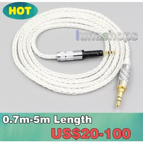 3.5mm 2.5mm 4.4mm XLR 8 Core Silver Plated OCC Earphone Cable For Sennheiser HD6 HD7 HD8 MIX DJ HD595 LN006541
