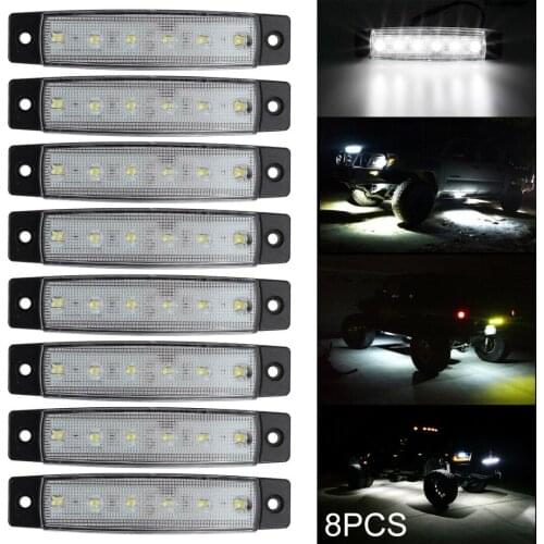 8pcs 12V 6SMD Truck Lights LED Marker Light Car Bus Truck Lorry Side Marker Indicator Trailer Light Rear Side Lamp Accessories