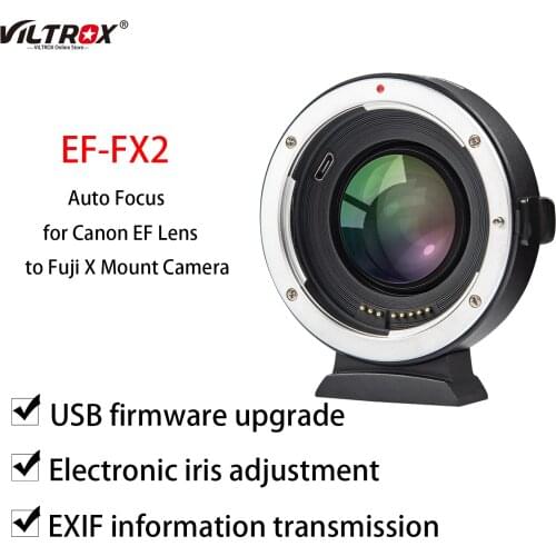 Viltrox EF-FX2 Lens Adapter Ring Focal Reducer Booster Auto Focus 0.71x for Canon EF Lens to Fuji X Mount Camera X-T3 X-PRO2 A20