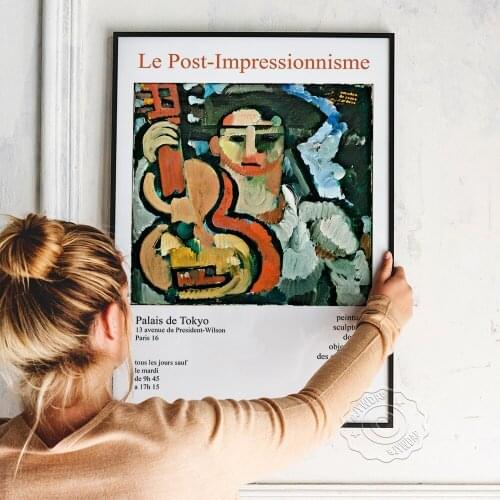 Amadeo De Souza-Cardoso Ukulele Exhibition Museum Art Canvas Painting Vintage Prints Art Home Room Decor Gallery Wall Picture