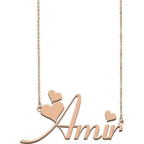 Amir Wedding Mothers Day Jewelry Gift Stainless Steel Best Friends Birthday Name Necklace Custom Nameplate for Women Girls