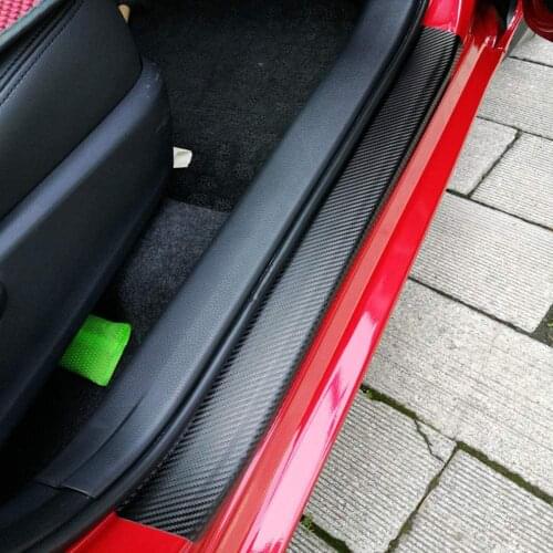 Car Universal Threshold Carbon Fiber Stickers Guard Plate Anti-Playing Film Protective Pad Trunk Pedal Stickers