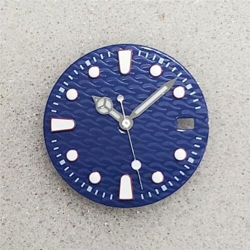 Simple 29MM Watch Dial Replacement No Luminous Corrugated Dial for NH35 7S25 Watch Movements