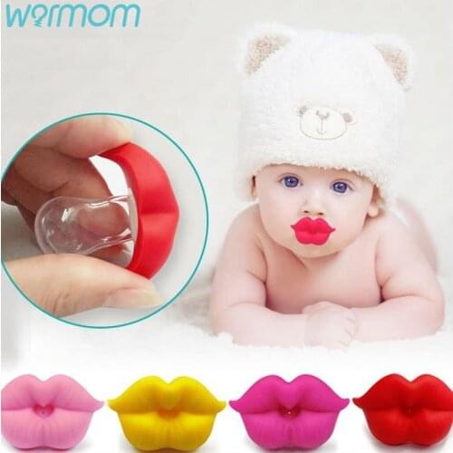 WARMOM Red Kiss Lips Baby Pacifier New Baby Pacifier 1PC Funny Soft Silicone 0-3 Year Safe Non-toxic Material Baby Oral Care