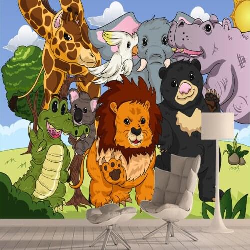 Cartoon Lion Animal Kids 3 D Murals Removable Wallpaper Rolls for Living Room Wall Background Self Adhesive Papers Home Decor