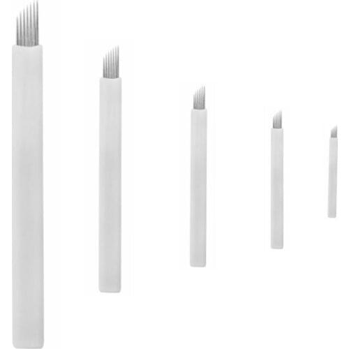 Permanent Makeup Needles 100PCS 7CF Microblading Needles Blade For 3D Eyebrow Tattoo Microblading Tattoo Pen