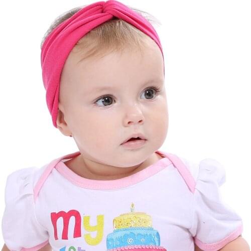 Fashion Solid Color Cross Knot Baby Girls Headwraps Elastic Children Headband Headwear Infant Toddler Newborn Hair Accessories