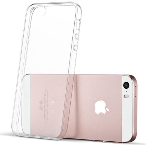 For Apple iphone 5 5s Se Soft TPU Case 4 inch Clear Crystal Cover Transparent Silicone Phone Cases For iphone5 5S 5SE