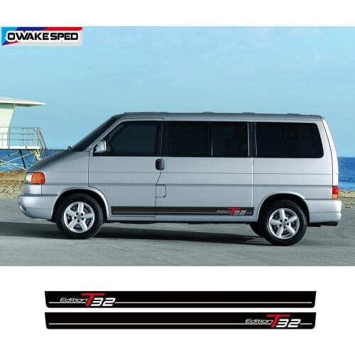 For VW Transporter Camper T5 T6 T4 Car Door Side Skirt Decals Stickers T32 Edition Sport Stripes