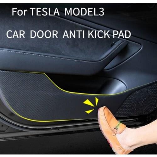 For Tesla Model 3 2017-2021 Invisible Car Door Anti Kick Pad Protection Side Edge Film Carbon Fiber Protector Stickers