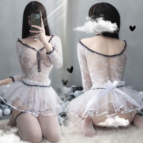 New Lace Babydoll Sexy Lingerie Transparent Lovely Sexy Cute Princess Sleeping Nightdress Sleepwear Lolita Kawaii Exotic Apparel