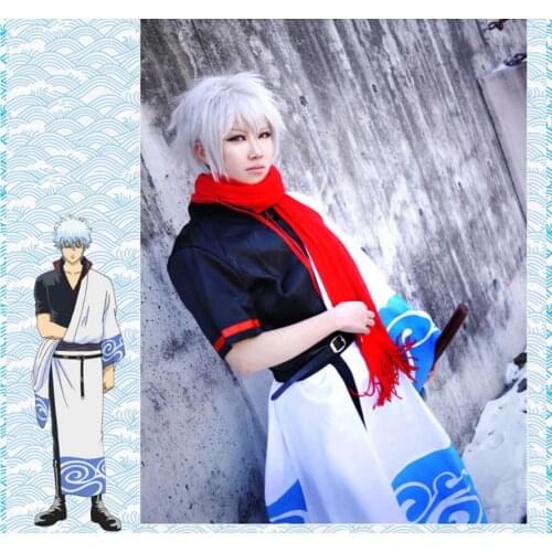 Anime GINTAMA COSPLAY Sakata Gintoki COS Halloween Party Unisex cosplay costumes Free shipping