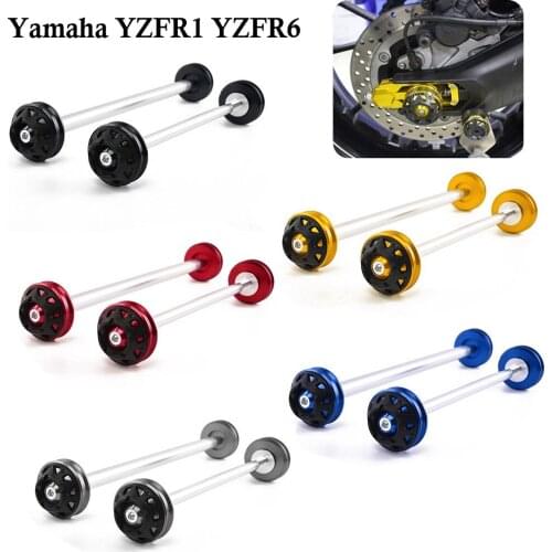Front & Rear Motorcycle Wheel Axle Fork Sliders Cap Crash Protector for Yamaha YZF R1 R6 YZF-R1 YZFR6 2004-2016 2013 2014 2015