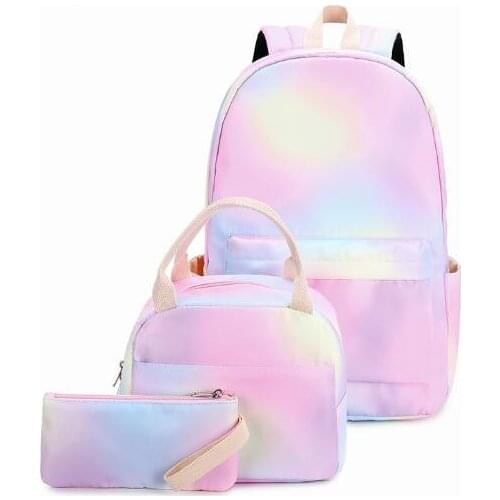 3pcs School Bags For Girls Teenager Schoolbag Fashion School Backpacks Travel Bag gradual change Bagpack 2020 Drop shipping