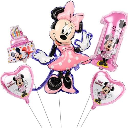 Cartoon Mickey mouse Minnie Foil Balloons Kids Birthday Party Decorations Baby Shower Supplies Air Globos Child Classic Toys