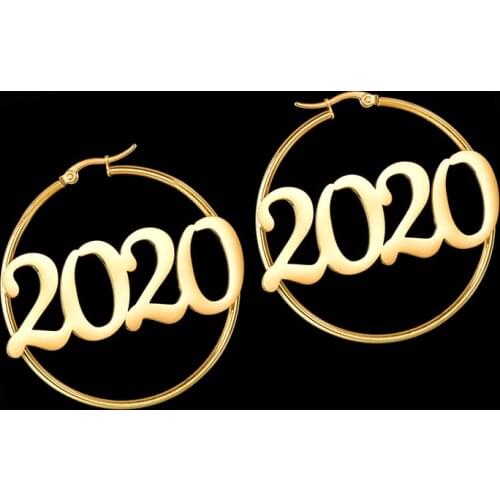 Birthday Number Personalized Custom Studs Earring Gold Name Letter Customized Push Back Earrings Piercing DIY Earrings Hoop Stud