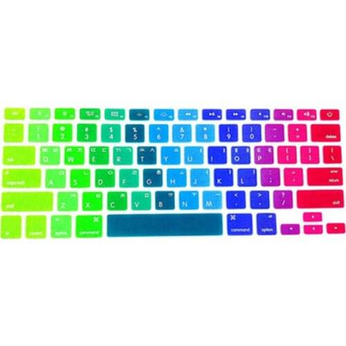 Korean Language Rainbow US Keyboard Cover Silicone Skin Protector Protective Film For Apple MacBook Pro Air Retina 13 15 17