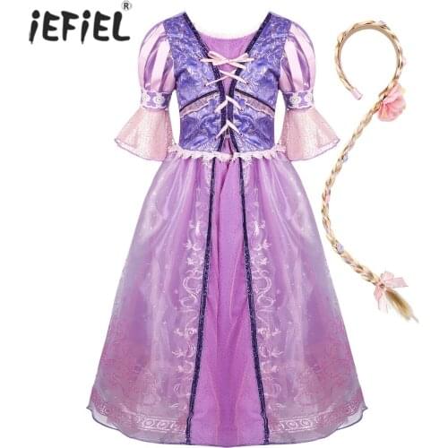 Fairy Tale Girls Princess Dress Cosplay Elegant Infant Baby Girls Fancy Dresses Birthday Party Short Puff Sleeves Kids Clothes