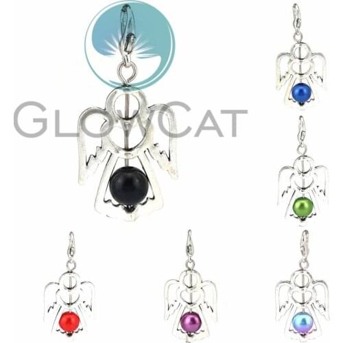 Mixed 12pcs Guardian Angel Wings Charms Dancing Angel Acrylic Beads Charm for DIY Pendants 22543