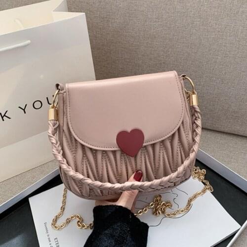 Shoulder Bags Women Thread Chain Leisure Elegant High Street Fashion Ladies Handbags Ulzzang Crossbody Chic Underarm Heart Hasp