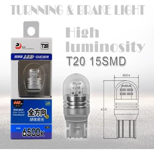 T20 7443 LED Front Rear Turn Signals Brake Lights LED 7443 7440 Motorcycles Cars Bulbs Super Bright White 6000K DC 12V