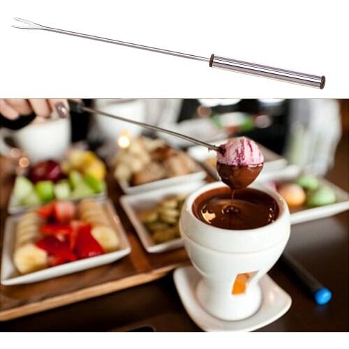 6PCS/Set Stainless Steel Chocolate Fork Hot Pot Forks Cheese Fruit Dessert Fork Fondue Melting Skewer Kitchen Accessories Gadget