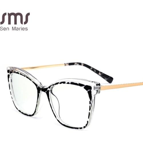 Square Anti-blue Women Glasses Frames Optical Clear Transparent Lens Myopia TR90 Frame Prescription Eyewear Computer Glasses