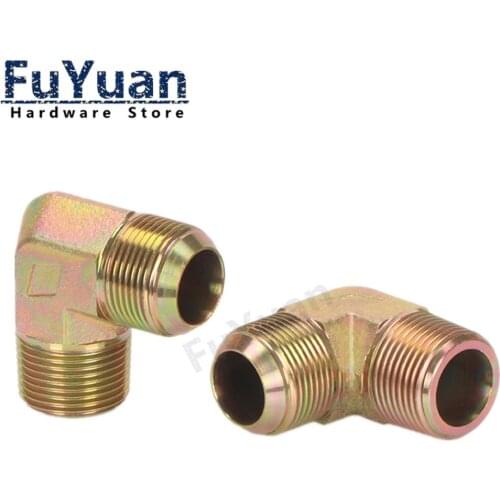 1PCS High pressure Tube fittings Hydraulic 90 degree elbow BSP to NPT 1/8" 1/4" 3/8" 1/2" 7/16" 9/16" Male Thread Oil Connector