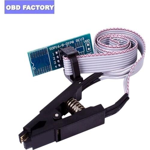 10Pcs/Lot Automotive Connector 8 pin SOIC8 SOP8 DIP8 Flash Chip IC Test Clips Socket OBD2 Adapter BIOS/24/25/93 Programmer
