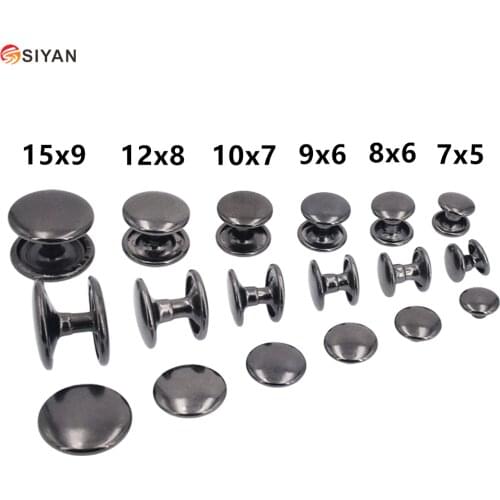 100set Round Double Heads Sides Rivets Cap Stud For Bag Hat Shoe Clothes Jeans Leather Choker Decoration DIY Craft Accessory