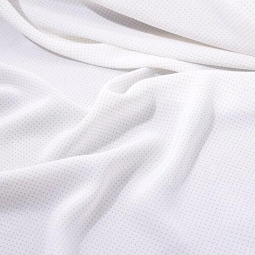 140CM Wide 16MM Tiny Dots Print Milk White Silk Crepe De Chine Fabric for Summer Dress Shirt Cheongsam Pants Pajamas H530