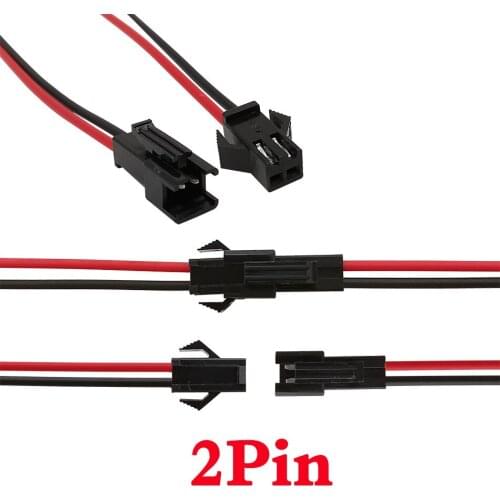 2/5/10 Pairs 10CM JST SM 2Pin Plug Socket Male to Female Wire Connectors JST SM 2Pin Wire For RGB RGBW LED Strip Lights Adapters